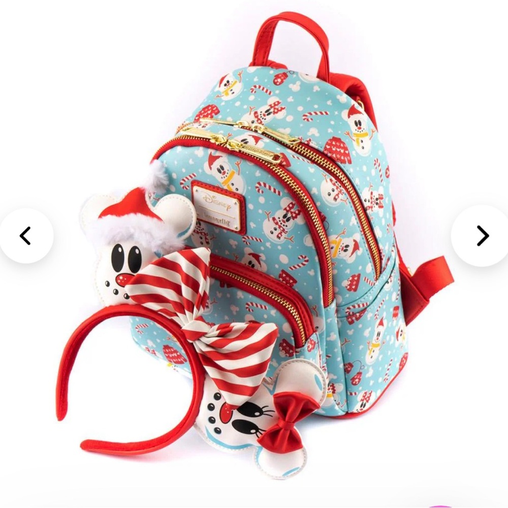 Loungefly: Disney - Minnie and Mickey Snowman Mini Backpack and Headband Set - Picture 5 of 7